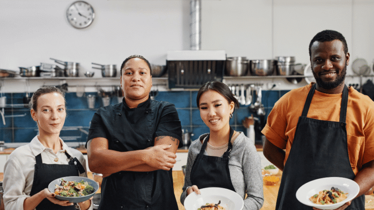 Restaurant kitchen team